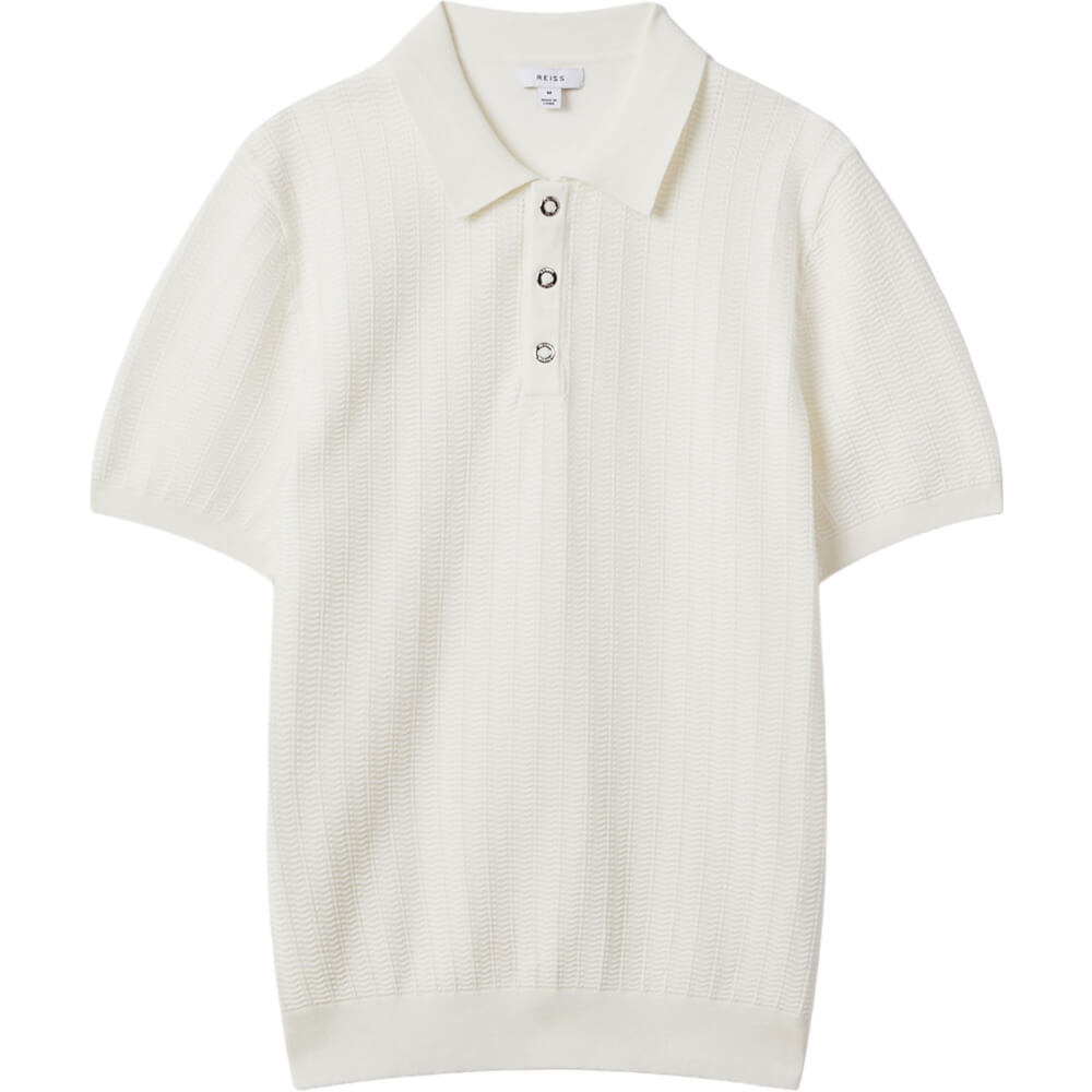 REISS PASCOE Textured Modal Blend Polo Shirt